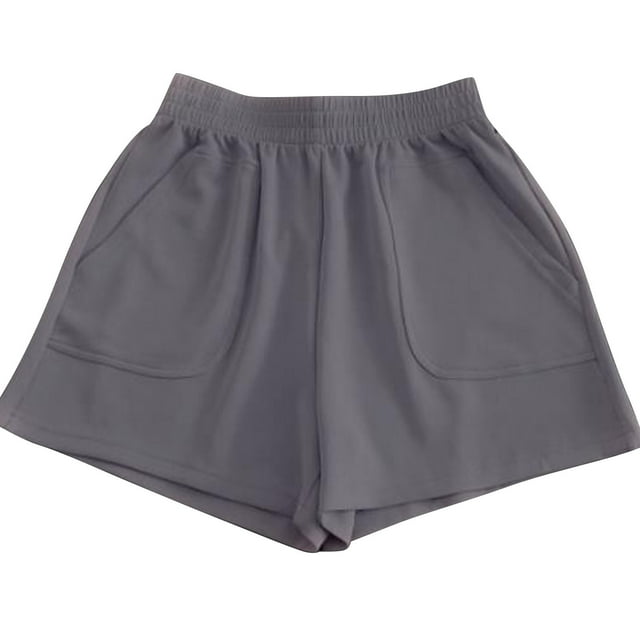 Shorts pour Femmes Shorts pour Femmes Couleur Unie Taille Haute Amples Amincissants Pantalon à Jambe Grand Couleur Unie Shorts Décontractés