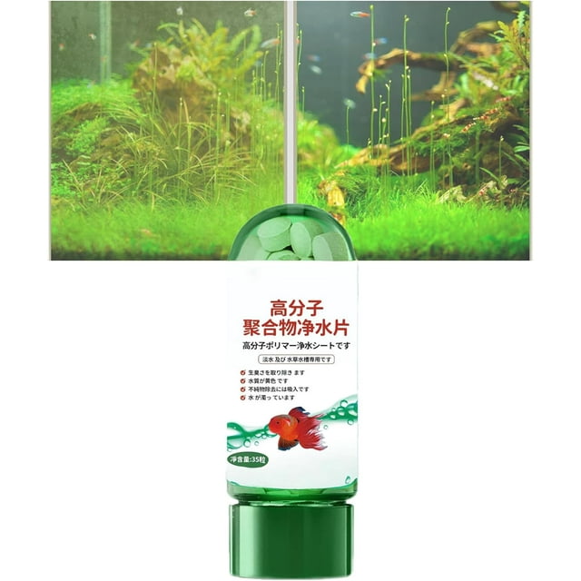 HeeHom Water Purification Tablets for Fish Tank – Fast-Acting Aquarium Cleaning Tablets, Safe for Fish/Plants/Invertebrates, Crystal Clear Water in Hours – 35PCS Bottle for Freshwater/Saltwater Tanks