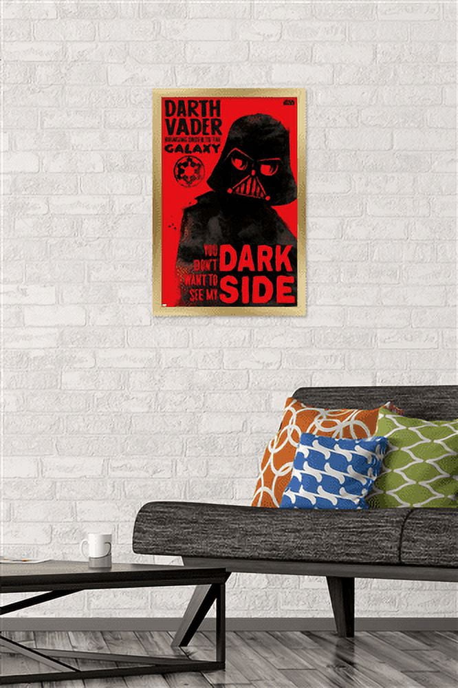 Star Wars: Saga - Vader Dark Side Wall Poster, 14.725" x 22.375", Framed