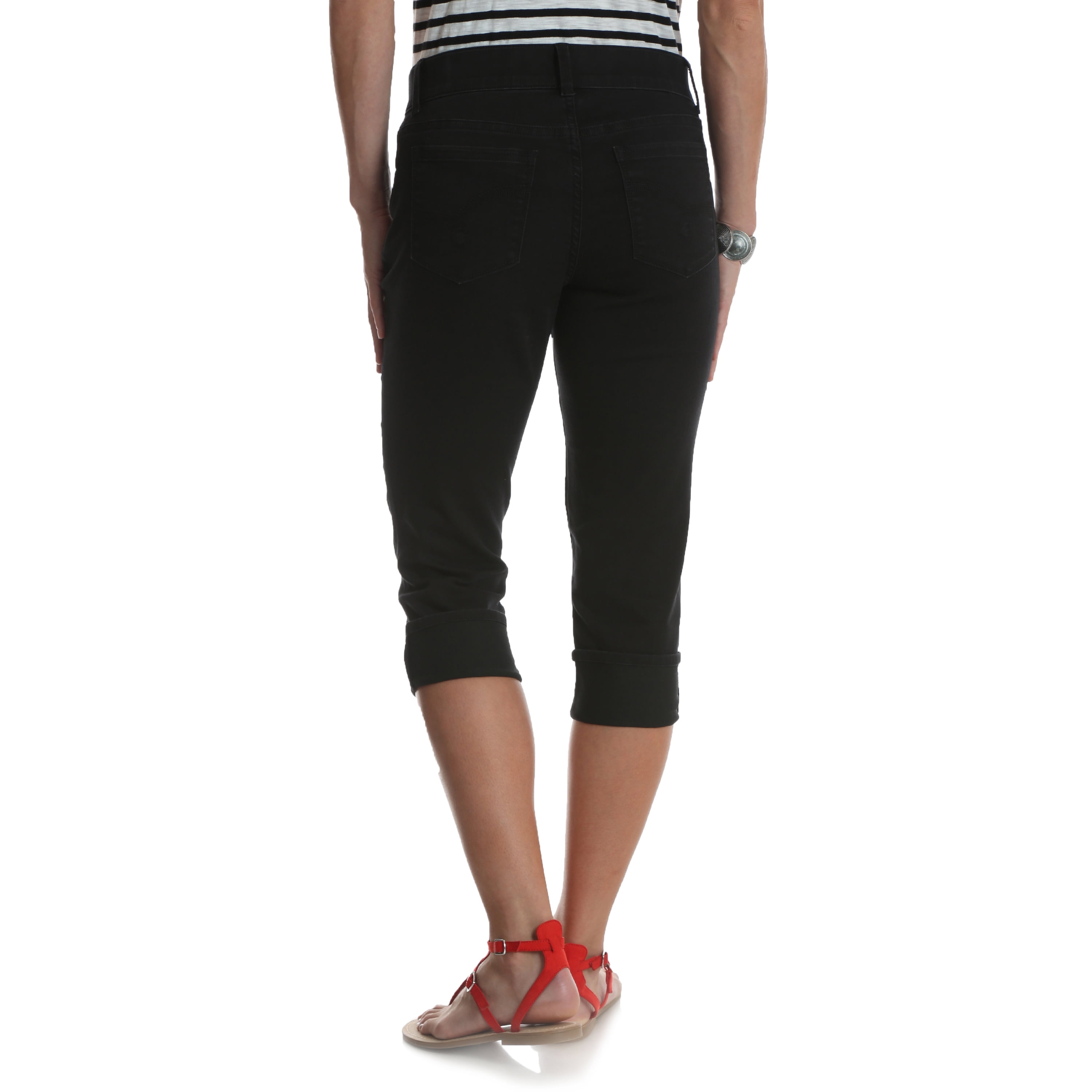 Lee Riders Women S Midrise Pull On Denim Cuffed Capri Pants