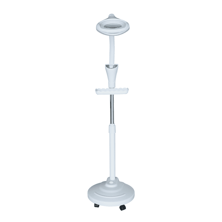 LED Gooseneck Stand Magnifier, 2x,4x, Cast Iron Base
