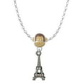 thumbnail image 1 of Delight Jewelry Black Nickeltone AB Crystal Eiffel Tower Mia Monkey Charm Necklace, 1 of 4