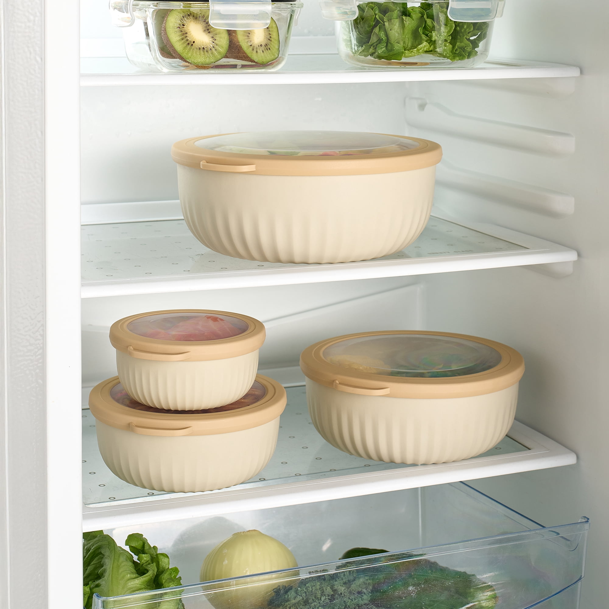 Sorbus 4-Pack BPA-Free Stackable Food Storage Containers with Tight-Seal Lids, Assorted Sizes