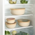thumbnail image 3 of Sorbus 4-Piece BPA-Free Nesting Food Storage Container Set with Lids, Stackable Meal Prep Bowls, Beige, 3 of 7