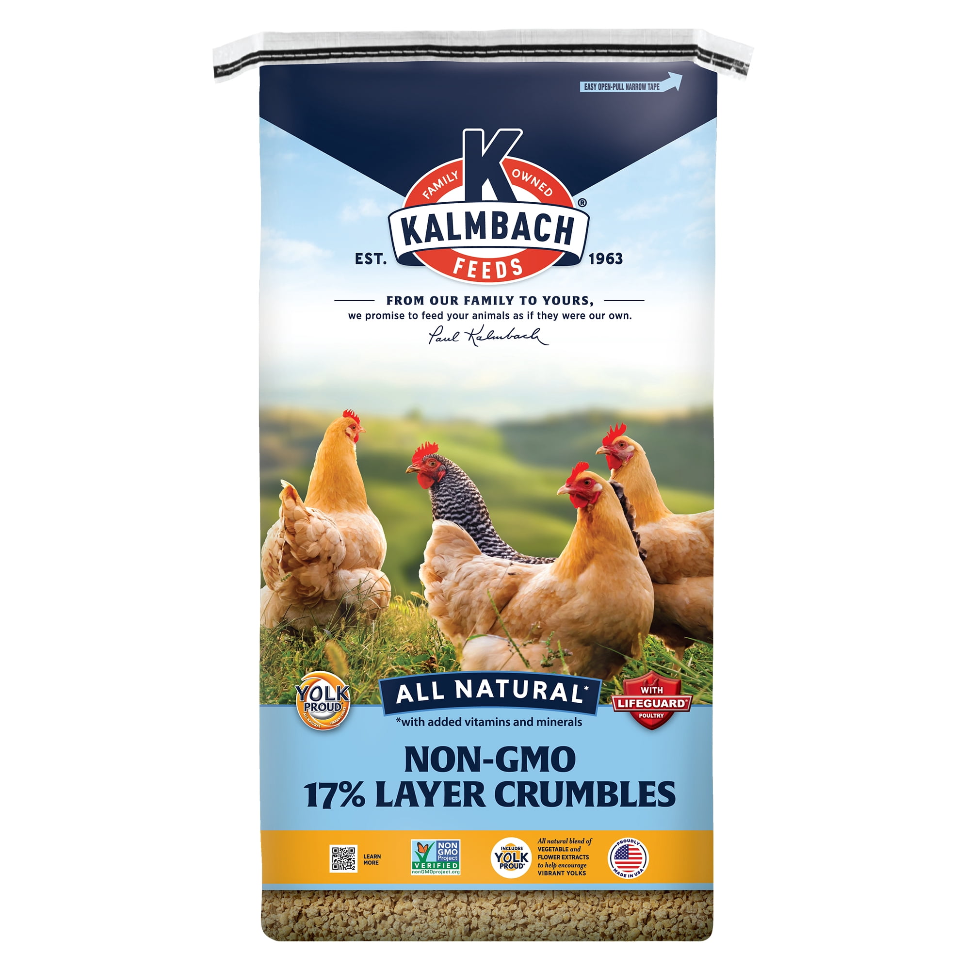 Kalmbach Feeds All Natural Non-GMO 17% Protein Layer Crumbles Poultry Feed, 50-lb bag