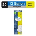 thumbnail image 2 of Great Value Strong Flex 13-Gallon Drawstring Tall Kitchen Trash Bags, Citrus Burst, 20 Count, 2 of 12