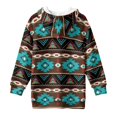 thumbnail image 5 of Xoenoiee Geometric Navajo Ethnic Tribe Print Long Hoodies for Teen Girls Active Pullover Sweatshirts Outfits Casual Sport Shirt Hooded Jumper Tunic Dress with Pocket, Size 9-10 Years, 5 of 7
