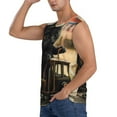 thumbnail image 3 of Lsque Adorable Kitten On Mini Train Print Men's Cotton Blend Sleeveless Muscle Shirts (S-3XL)- Moisture Wicking, Odor Protection, UPF 30+,3X-Large, 3 of 8