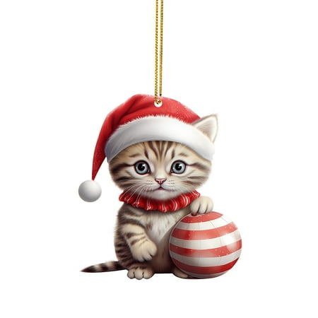 

Lindung Hanging Chandelier Single Attachment Cute Cat Pendant Christmas Tree Pendant Car Pendant Bag Pendant Acrylic 2d Flat Christmas Tree Penda