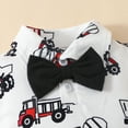thumbnail image 6 of mgoYE Infant Baby Boy Outfits Dress Clothes Bowtie Tractor Romper Shirts Suspender Shorts Overalls Set Summer Suit 3 6 9 12 18 Months Size 3-6 Months, 6 of 7