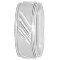 thumbnail image 2 of Mens Gray Cobalt Slash Pattern Grooved Wedding Band - Mens Ring, 2 of 4