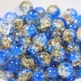 thumbnail image 2 of Round Beads,Bracelet Making Supplies,Jewelry Making Crystal Glass Beads,Reusable Crackle Beads for DIY Art,10mm/0.4in,100pack(Blue), 2 of 5