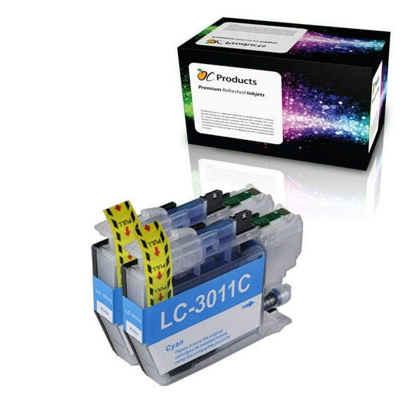 OCProducts Compatible Ink Cartridge Replacement 2 Pack for Brother LC3011 for MFC-J491DW MFC-J497DW MFC-J690DW MFC-J895DW (2 Cyan)