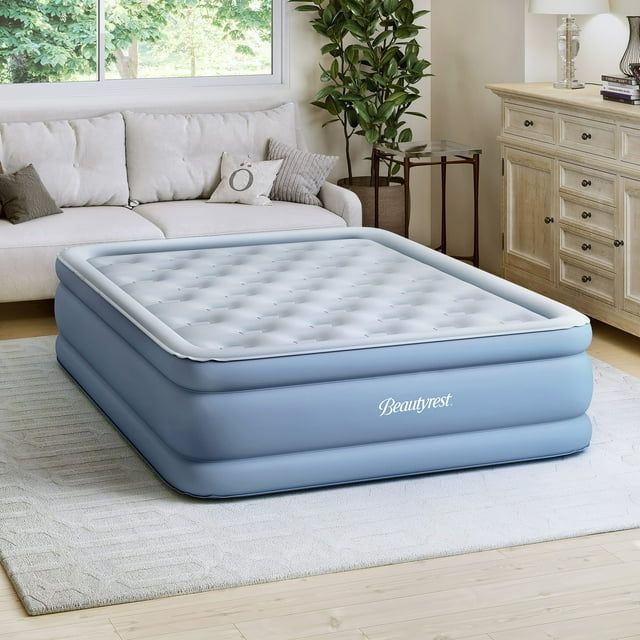 Beautyrest Matelas Gonflable Posture Lux avec Pompe Express et Support à Bord Surélevé, 15 Pouces Grand