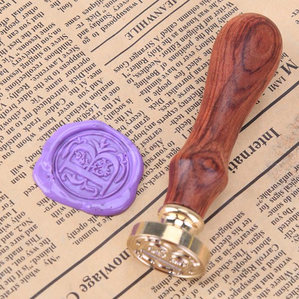 Estampilla Alfabeto inglés antiguo Letra Sello de metal Sellos de cera Palos Juego de velas (B