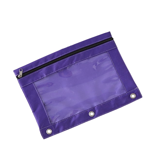 Pencil Pouch Creative 3-Ring Large Capacity Zip Pen Holder Bag Makeup Bag