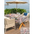 thumbnail image 4 of Outdoor Tablecloth with Umbrella Hole and Zipper, Pink Snowman Christmas Rectangle Table Cloth 60x84 Inch Waterproof Tablecloth, Xmas Floral Tree Snowflake Rustic Picnic Table Cover for Patio Camping, 4 of 7
