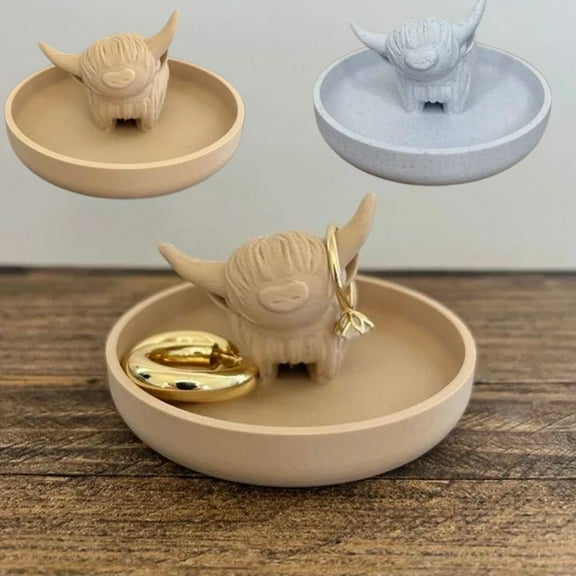 Cow Organizer Stand | Bohemian Style Plastic Display for Rings, , , Watches | Decorative Storage Decor | 3.5x3.5x3 in | 1 Piece