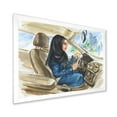 thumbnail image 2 of Designart 'Arabian Lady Driving A Car I' Modern Framed Art Print, 2 of 4