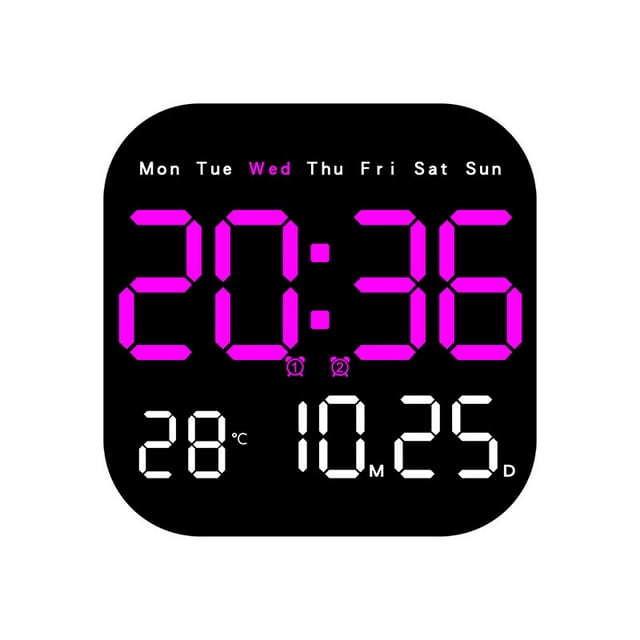 Multifunctional LED Electronic Wall Clock Silent Design Temperature Humidity Display Decor Party Favors For Living Room Bedroom Home Office Desktop Wall Mount Time Display Decoration