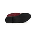 thumbnail image 5 of BLISSFUL STEP Women's Knee High Boots Chunky Heel Faux Suede Fall Winter Boots Burgundy 10, 5 of 7