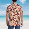 thumbnail image 4 of Honeii gold Skull Guitar record Print Men’s Hawaiian Shirt,Classic Button-Down Short Sleeve Shirt, for Beach, Vacation, and Outdoor Activities,X-Large, 4 of 7
