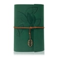 thumbnail image 1 of Joy & Inspiration Cuaderno de cuero de PU, encuadernación vintage recargable, hermoso diario de viaje, carpeta de anillas, cuaderno de bocetos, cuaderno vintage (A5 verde, verde), 1 of 7