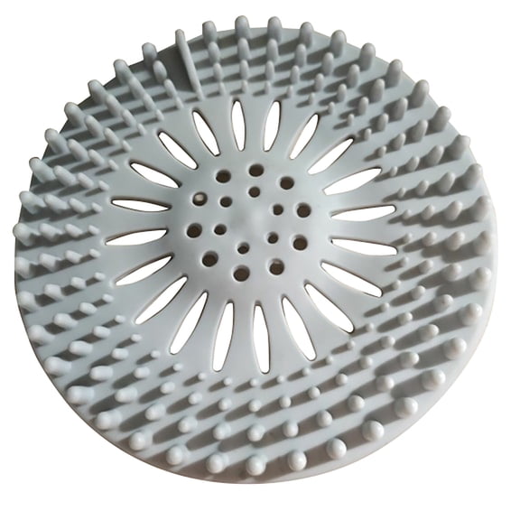 Sink Drain Strainer, Hair Catcher for Bathroom Tub Shower | Shower drain covers protector, flexible TPR material, multiple colors, hair trap garbage disposal parts, easy to clean Light gray