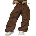 thumbnail image 2 of Womens Baggy Cargo Pants Streetwear Hip Hop Joggers Sweatpants Drawstring Casual Loose Wide Leg Trousers, 2 of 5