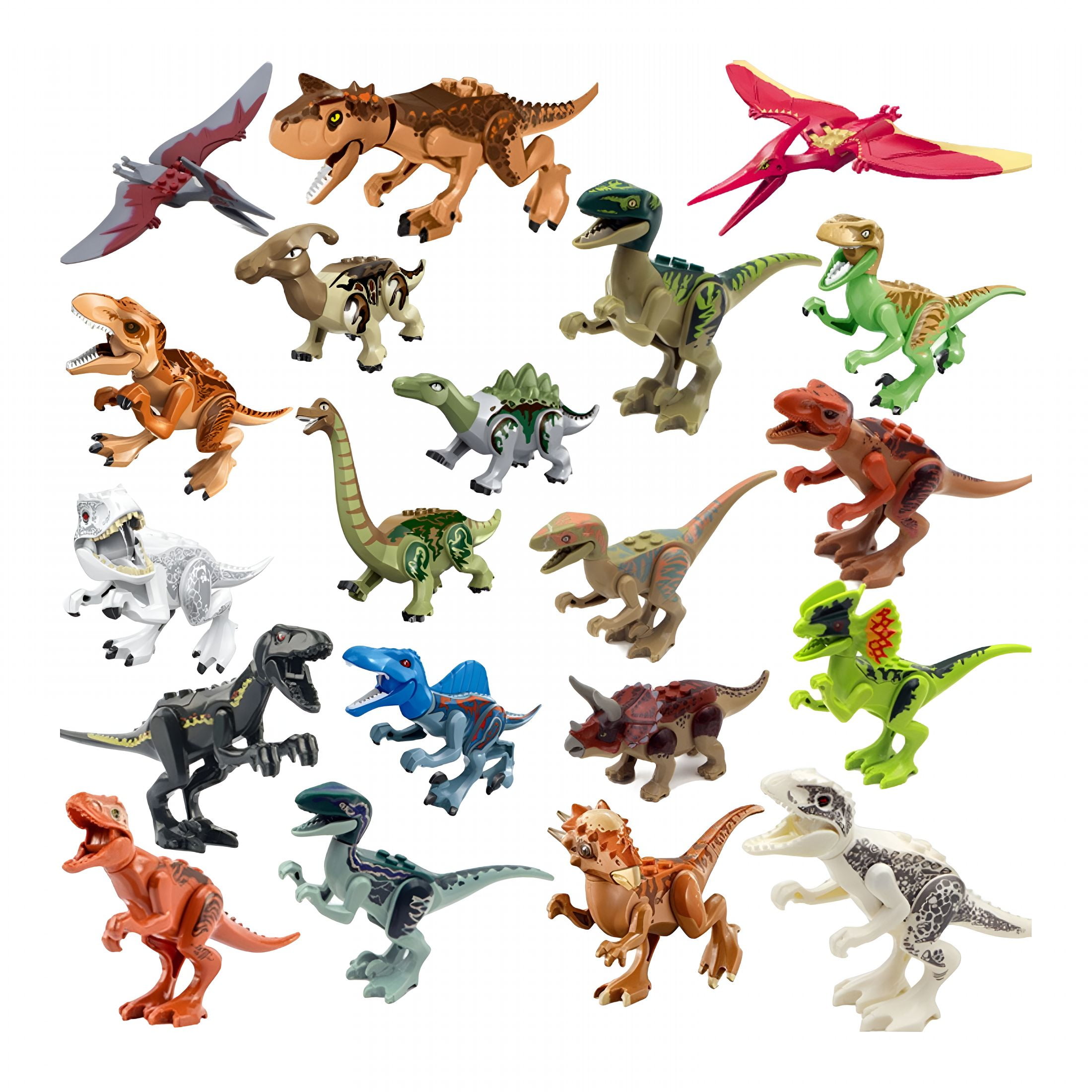 BESTSKY 12 Pieces Dinosaur Building Blocks Set for Kids Ages 4-8, Bright Blocks Dinosaur