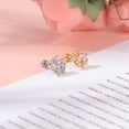 thumbnail image 4 of ZS 1 Pair Moon Stud Earrings Pink Heart Crystal Ear Helix Conch Cartilage Piercing, 4 of 5
