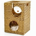 thumbnail image 2 of Topcobe Indoor Wicker Cat Condos with Rattan Ball & Cushion, Rattan Pet Bed for Kitty, Brown, 2 of 6