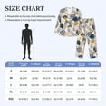 thumbnail image 2 of Mens Pajamas Set, Hawaiian Style Gold Leaves Button Down Long Sleeve Loungewear Sleepwear Pjs sets for Men, 2 of 5