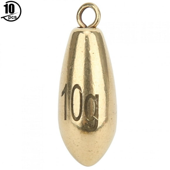 Fishing Sinker,10PCS Alloy Copper Gold Fishing Weight Rotation Fishing Weight Optimal Efficiency