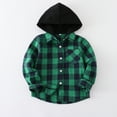 thumbnail image 2 of KPOPLK Toddler Baby Boy Clothes Plaid Long Sleeve Button Down Jacket Top Shirt Pocket Fall Winter Outfits(5-6 Years,Green), 2 of 2