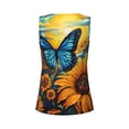 thumbnail image 5 of Lsque Colorful Cloud Butterfly Sunflower Printed Workout Tank Tops for Women, Athletic Sports Tank Tops, Compression Sleeveless Dry Fit Shirts,Sleeveless Yoga Shirt-X-Large, 5 of 9