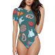 thumbnail image 1 of Balery cute Skull organ Body de cuello redondo de manga corta para mujer Tops de manga corta Tops básicos-Large, 1 of 7