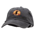 thumbnail image 2 of Man Sunset Fishing Embroidered Pigment Dyed Wash Cap - Black OSFM, 2 of 5