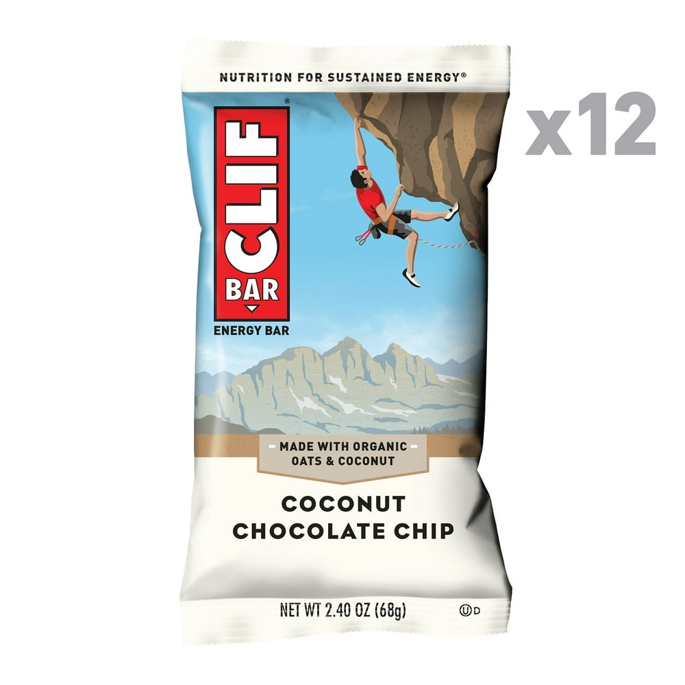 Clif Bar, Coconut Chocolate Chip, 12 Energy Bars, 2.4 Oz each Walmart