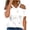 White, variant on Karymi Summer Tops for Women 2026 Trendy Halter Neck Cold Shoulder Sleeve Tee Shirts Tunic Short Sleeve Print Shirt Quick Dry Regular Fit Summer Tops for Women