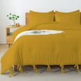 thumbnail image 3 of DNG Creations 3 Piece Luxury Tie Comforter ( Solid Gold Colour ) All-Season 550 GSM Ultra Soft 100% Egyptian Cotton, 800 TC ( Full/Queen - Size ), 3 of 6