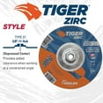 thumbnail image 4 of Weiler 804-58074 7 x 0.25 in. Tiger Zirc Type 27 Grinding Wheel, Z24T - 0.62-11 Nut, Pack of 10, 4 of 6