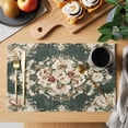 thumbnail image 2 of Placemat Set of 6 Rustic Floral Placemats for Dining Table Vintage Traditional Accent Washable Table Mats for Kitchen and Party Decor Indoor & Outdoor Use, 2 of 8
