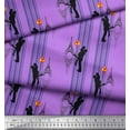 thumbnail image 3 of Soimoi Purple Rayon Fabric Stripes & Eiffel Tower Love Printed Craft Fabric by the Yard 56 Inch Wide, 3 of 3