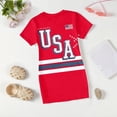thumbnail image 6 of Grblisyd Red White and Blue Dress for Girls Patriotic Short Sleeve Crewneck A Line Dresses Independence Day 250 Anniversary USA Flag Outfits, 6 of 6