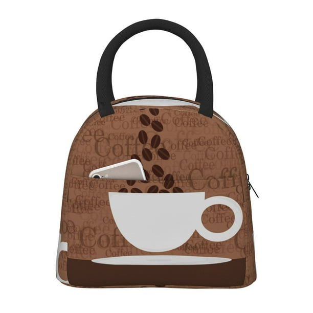 Disketp Coffee Cafe Cup Bolsa Térmica para Almuerzo, Lonchera con Abertura Amplia y Gran Capacidad, Organizador Reutilizable para Mujeres, Hombres y Adultos
