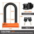 thumbnail image 3 of Candado para bicicleta Sportneer U-lock resistente de 17 mm, 20 x 13 cm, 3 of 6