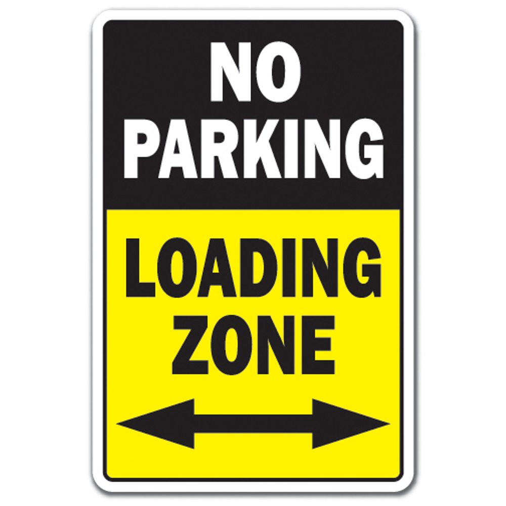 NO PARKING LOADING ZONE Sign vehicles parking lot truck delivery