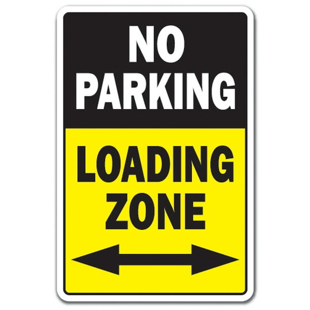NO PARKING LOADING ZONE Sign vehicles parking lot truck delivery