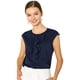 thumbnail image 1 of INSPIRE CHIC Blusa Cuello Con Volantes Mangas Casquillo Tapeta Con Botones Camisa Suelta Para Mujeres Azul Marino S, 1 of 6